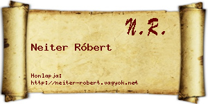 Neiter Róbert névjegykártya